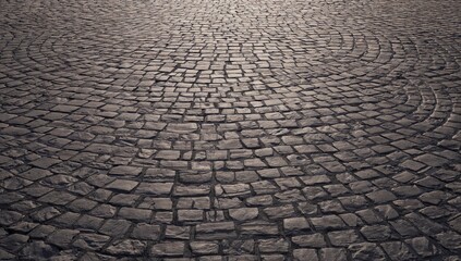 Detailed cobblestone surface in high resolution, designed for cityscape digital backgrounds and architectural layouts