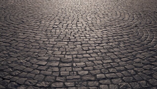 Detailed cobblestone surface in high resolution, designed for cityscape digital backgrounds and architectural layouts - Powered by Adobe