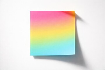 Fototapeta premium Close up of a colorful sticky note on a white flat background