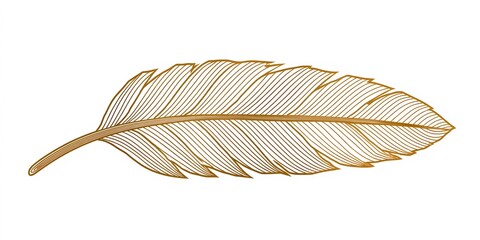 Soft, elegant feather on clean white surface, offering a serene and neutral subject for natural decor visuals