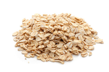 Fototapeta premium pile of oatmeal isolated on white background