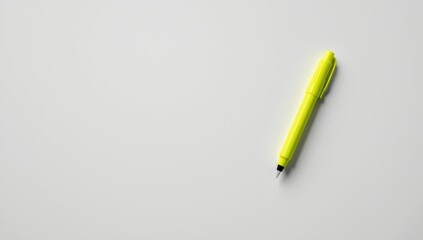 Bright yellow marker isolated on plain white backdrop, designed for highlighting important information