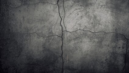 Fototapeta premium Weathered concrete building facade in gray and black tones, used as a textured UI backdrop