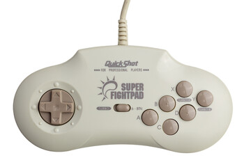 Classic Beige Quick Shot Super FightPad Controller With Wired Connection 