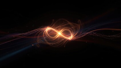 Colorful sparkling loop and swirling icon with 3D infinity symbolism, emphasizing digital interface design, World Malaria Day