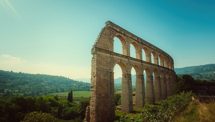 Remnant of an ancient aqueduct for archaeological research, preservation efforts