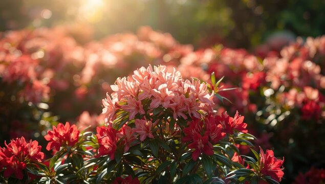 Springtime azalea blossoms with white petals, suitable for floral-themed layouts