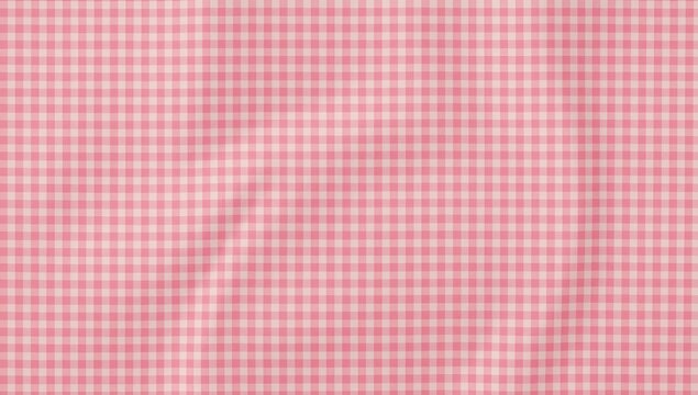 Seamless pink vichy check fabric pattern with visible texture, suitable for textile background or fashion surface