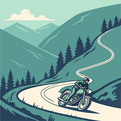 Thrilling Motorcycle Ride on Mountain Ridge Road