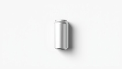Empty top-down perspective of a white craft beer can designed for label placement in mockup templates