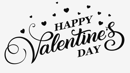 Happy Valentines Day Handwritten Lettering