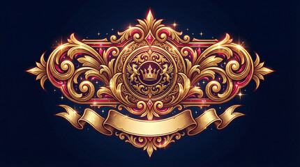 Elegant Fantasy Emblem with Circular Gold Border