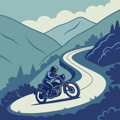 Thrilling Motorcycle Ride on Mountain Ridge Road