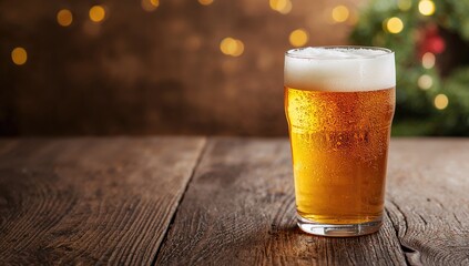 A transparent beer glass containing frothy golden beer, highlighting beverage clarity and serving style, Beer Serving