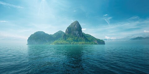 Obraz premium James Bond Island located in Phang Nga Bay, Thailand, serving as a popular travel destination in Southeast Asia