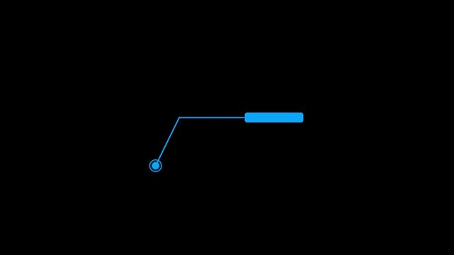 Abstract Simple HUD elements rectangle frame lines callout animation for text on black 4K video Animate a white callout for text.