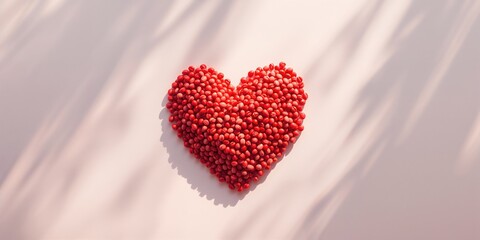 Fototapeta premium Lentil arrangement in a heart shape, emphasizing healthy plant-based ingredients in cooking