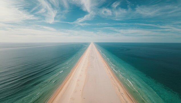 Aerial view of a sandy beach with surf, highlighting erosion concerns in coastal environments, Earth Day
