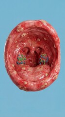Bacterial Throat Infection and Tonsillitis Inflammation 3D Medical Illustration