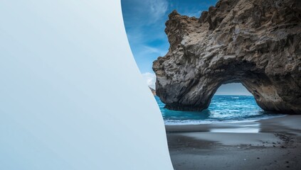 A geological cave in Reserva nacional de Paracas, highlighting natural erosion processes, Earth Day