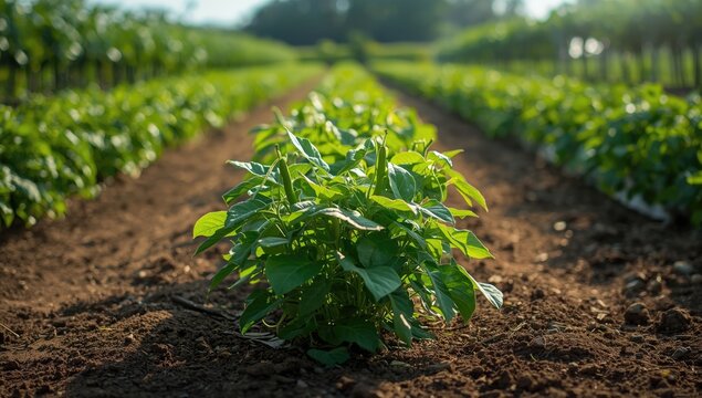 Butter bean plants in the garden, focusing on organic growth and seasonal planting cycles