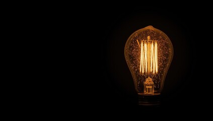 Illuminated antique lamp filament shattering with sparks, used as a background for lighting technology discussions