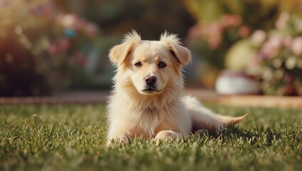 A freshly groomed dog lying on the ground, highlighting pet hygiene practices, Animal Welfare Awareness