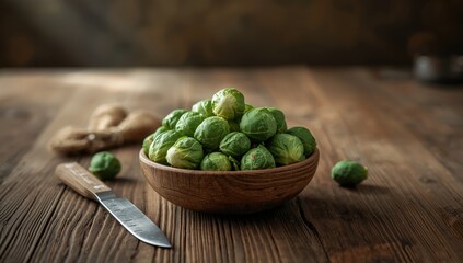 Fresh Brussels sprouts arranged on a flat surface, emphasizing vegetable selection for nutritious dishes, World Vegetable Day