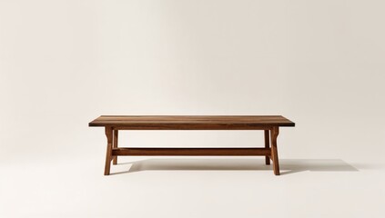 Empty wooden bench isolated on a white background functions as a neutral backdrop for editorial headers and graphics