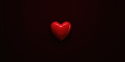 Fototapeta premium Dark background with a red heart icon functioning as a digital or emotional interface element, World Heart Day