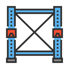 Cantilever Racking icon. ASRS sign. Pictogram of industrial storage equipment. Cantilever rack system.
