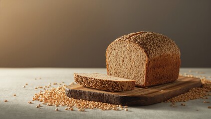 Close-up of soft multigrain bread with added grains, suitable as a dietary fiber source