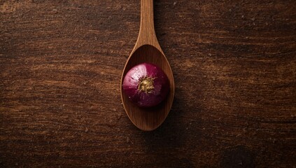 Cooking scene with shallots and water against a wooden textured background, highlighting vegetable freshness, Earth Day