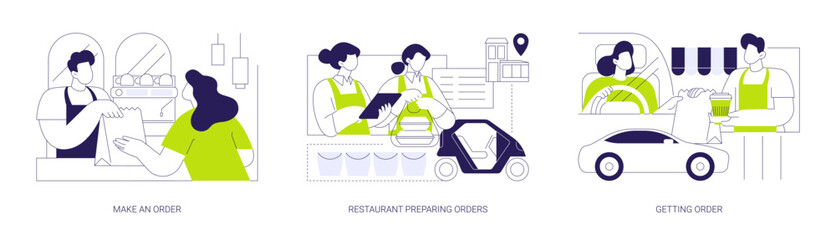 Curbside pickup at a restaurant isolated cartoon vector illustrations se © Visual Generation