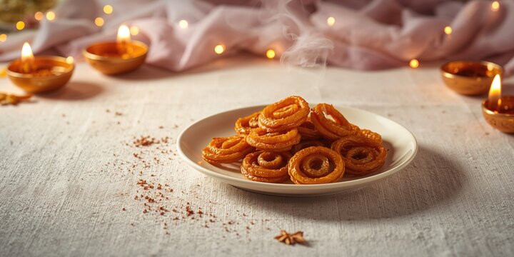 Crunchy Murukku, a deep-fried Indian snack rich in herbs and spices, often enjoyed during festivals