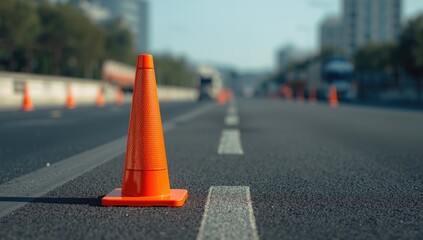 Roadside reflector delineator positioned for traffic guidance, focusing on safety maintenance