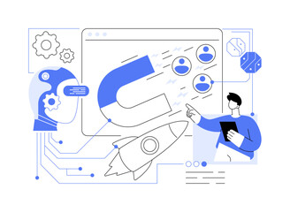 Fototapeta na wymiar AI-Powered Customer Retention Tools abstract concept vector illustration.