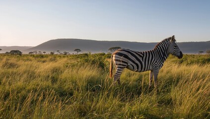 Zebra herd in Ngorongoro Crater, natural habitat preservation