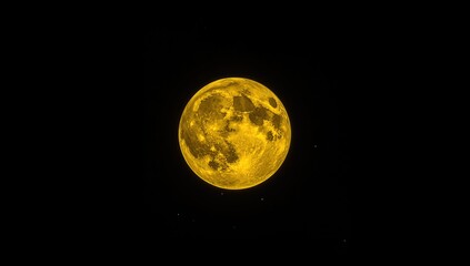 Bright yellow moon in the southern hemisphere sky, positioned centrally, at night, Earth Day