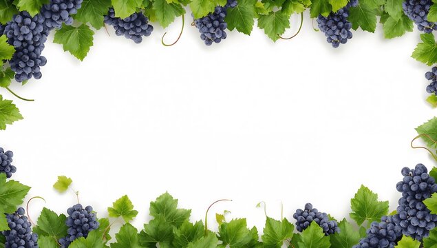 Cluster of grapevine branches with leaves on a white background, used for horticultural studies or plant identification