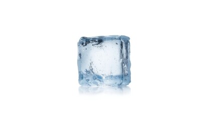 Obraz premium Natural ice formation with crystalline textures in cool blue shades, suitable as background element