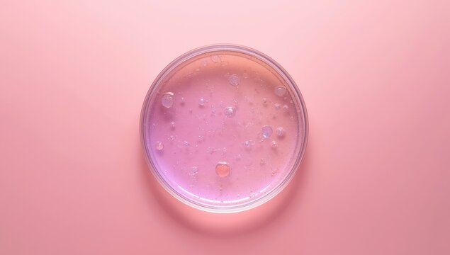 Close-up of a Petri dish with chemical elements and gel, illustrating microbiology testing, Earth Day - Powered by Adobe