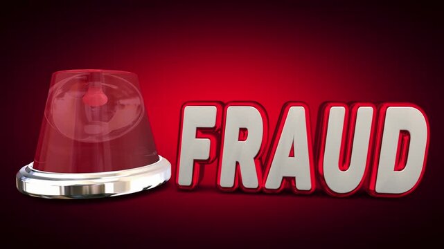 Fraud Alert Flashing Light Warning Danger Scam Hoax 3d Animation