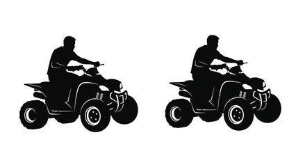 Silhouettes of two people riding atv quad bikes side by side © MdSamsuzzaman