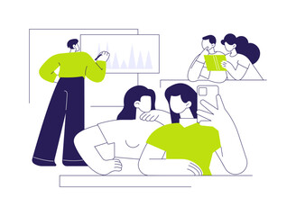 Careless students isolated cartoon vector illustrations.