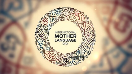 International mother language day celebration with colorful alphabet circle design