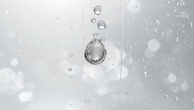 Close-up of water droplets on transparent glass creating a textured background suitable for UI or editorial headers