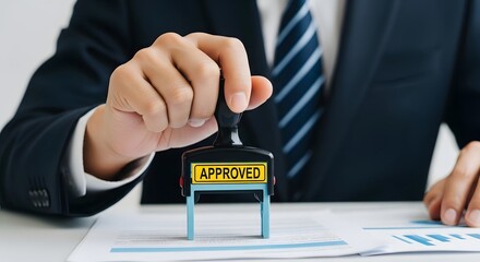 Approved stamp image for business document approval and official authorization concept stock photo use now