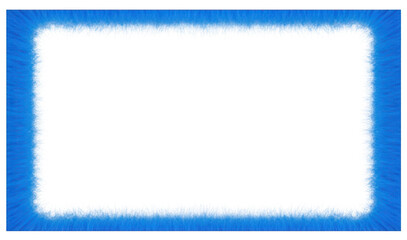 Bright blue glowing furry abstract rectangular border frame design