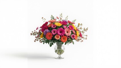 Obraz premium Single bouquet of flowers arranged in a vase, suitable for decorative or floral arrangement use